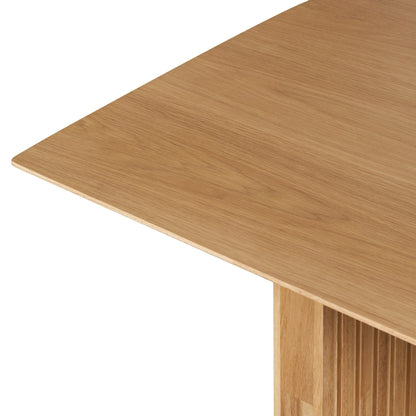 PLANK Modern 6-Seater Natural Oak Veneer Dining Table Solid Wood Legs