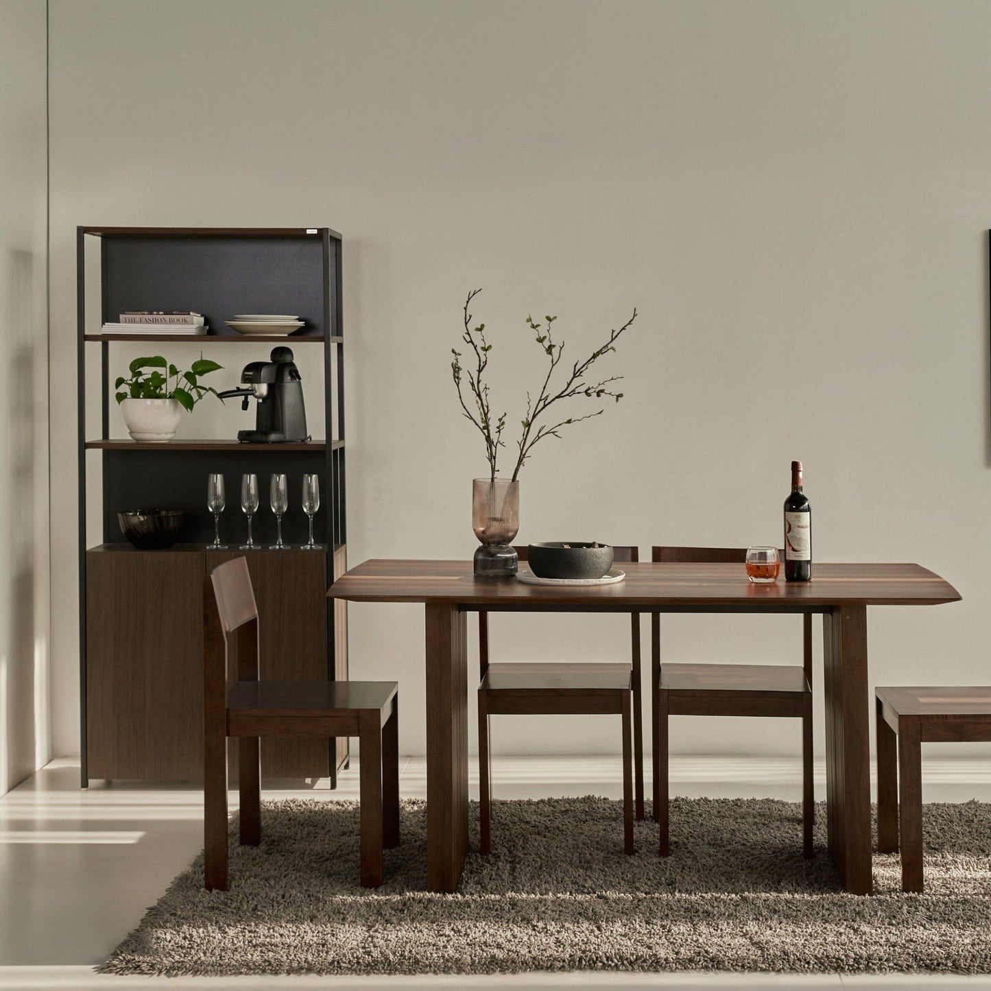 PLANK Modern 6-Seater Natural Oak Veneer Dining Table Solid Wood Legs
