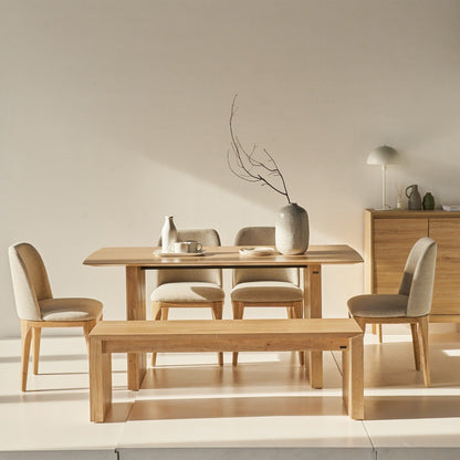 Plank Natural Rubberwood 6-8 Person Dining Set