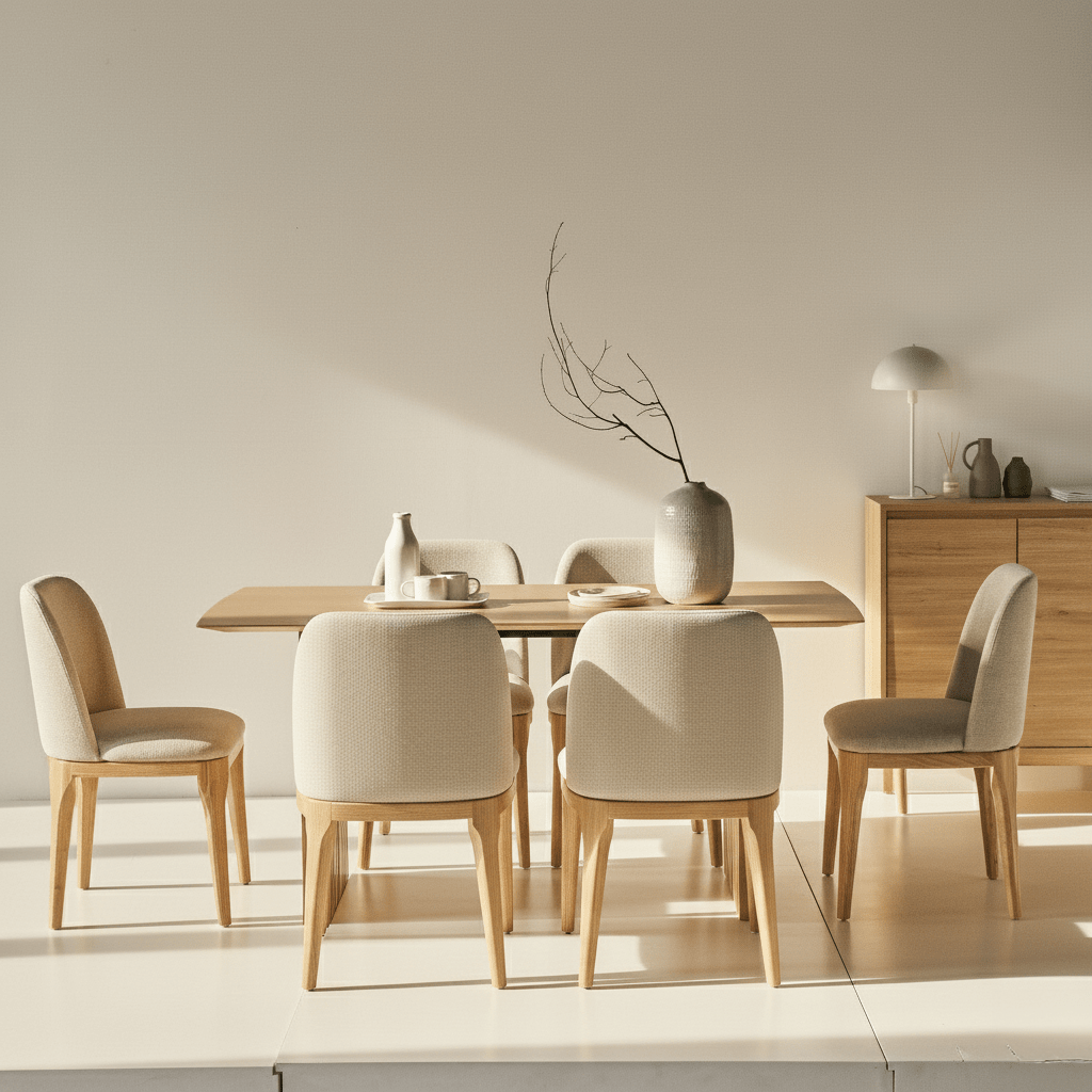 Plank Natural Rubberwood 6-8 Person Dining Set