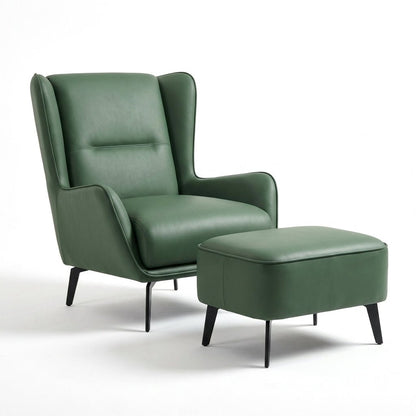 PM06 Premium Cowhide Leather Relaxation Chair with Ottoman