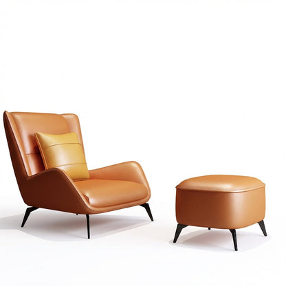 PM06 Premium Cowhide Leather Relaxation Chair with Ottoman