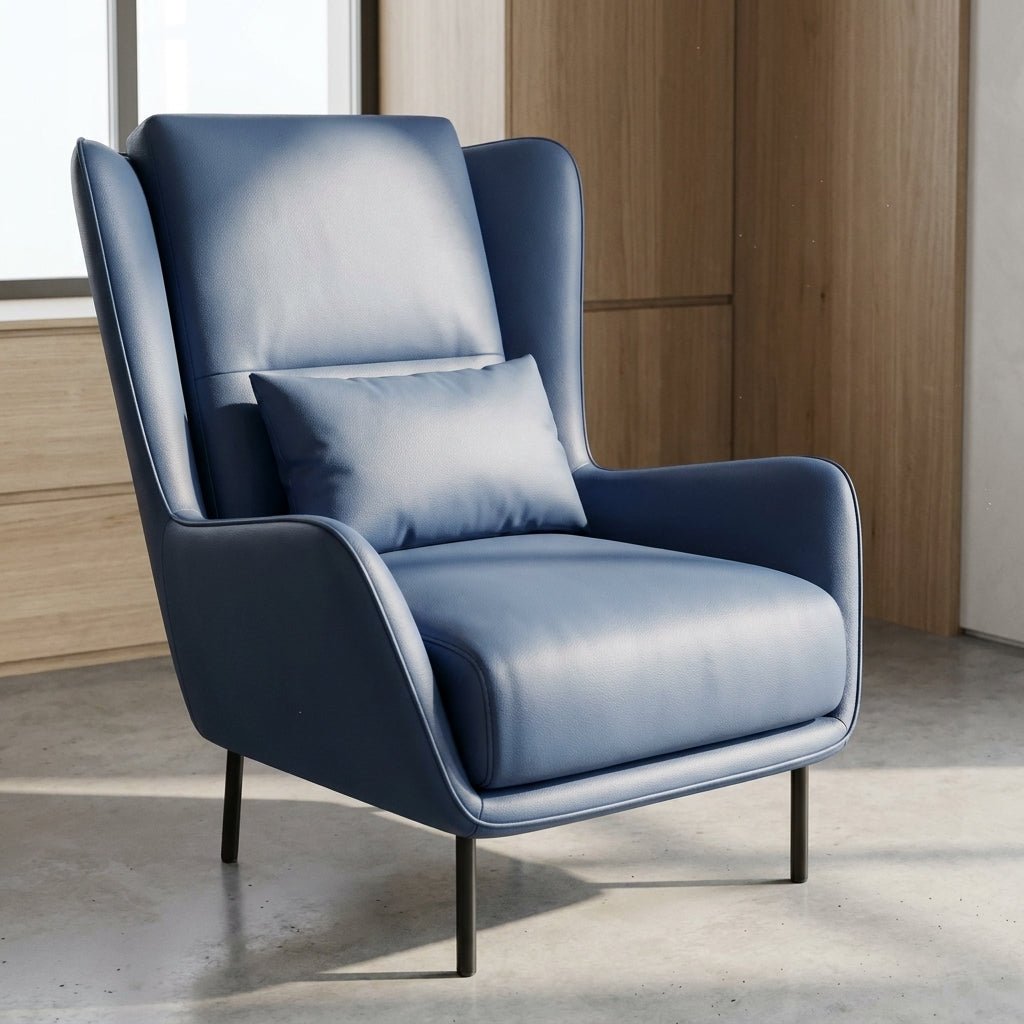 PM06 Premium Cowhide Leather Relaxation Chair with Ottoman