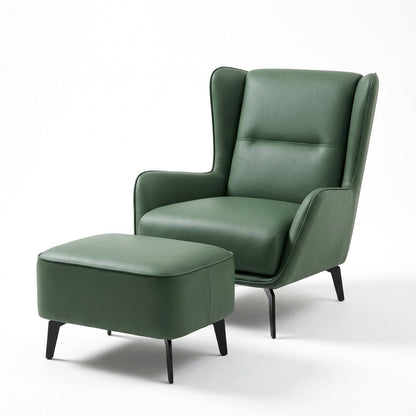 PM06 Premium Cowhide Leather Relaxation Chair with Ottoman