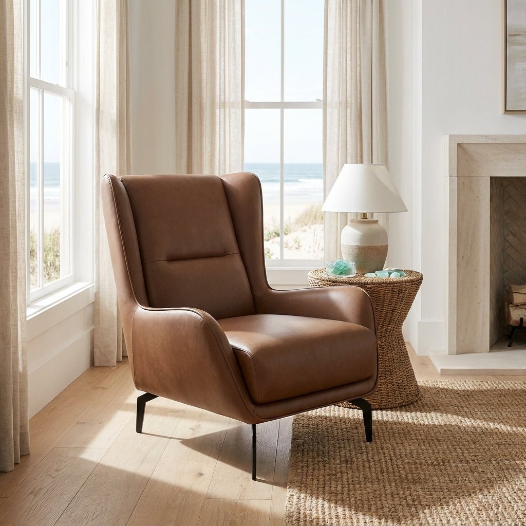 PM06 Premium Cowhide Leather Relaxation Chair with Ottoman