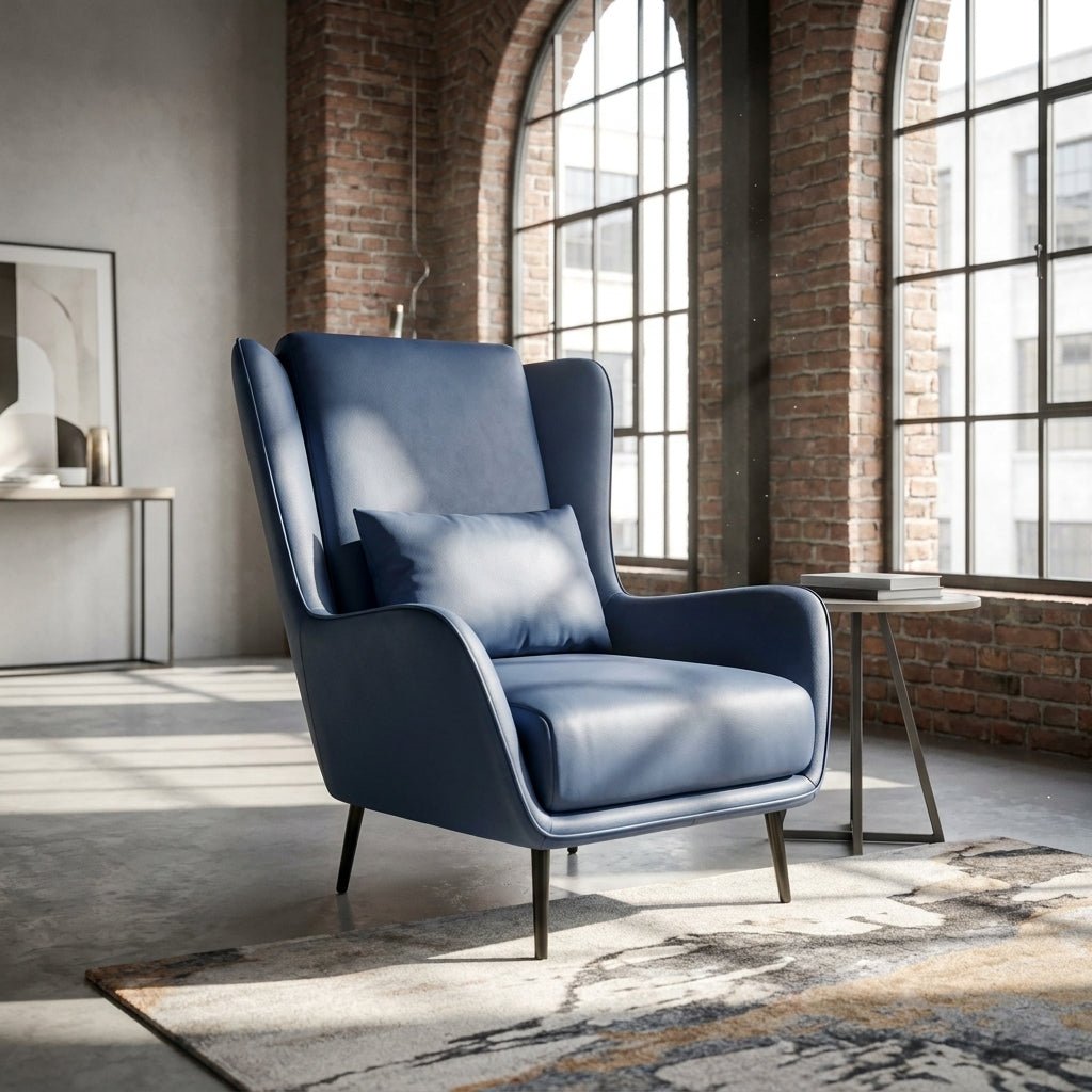 PM06 Premium Cowhide Leather Relaxation Chair with Ottoman