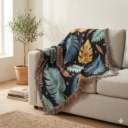 Leaves floral pattern  blanket 