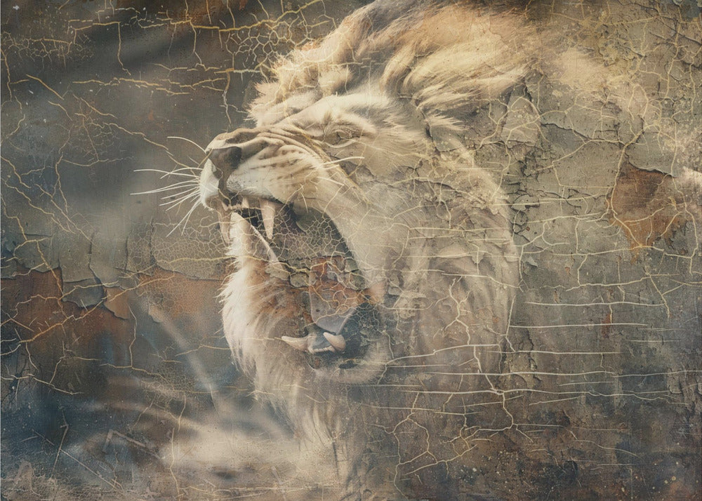 Wall art Lion Animal Vintage Art Illustration Wallart 09