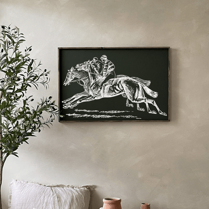 Racehorses Wood Sign - AURABAGS SHOP