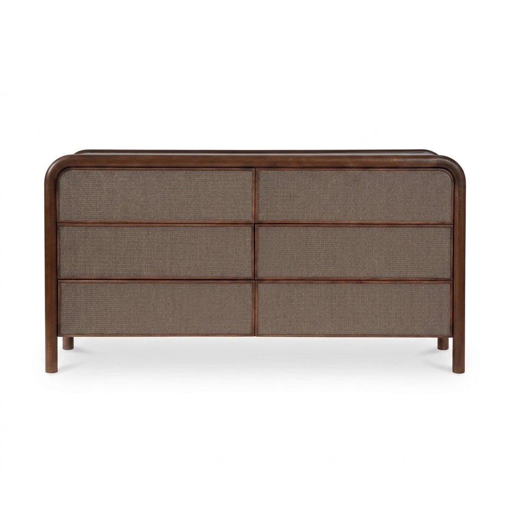 Reiko 6 Drawer Dresser Warm Brown