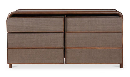 Reiko 6 Drawer Dresser Warm Brown