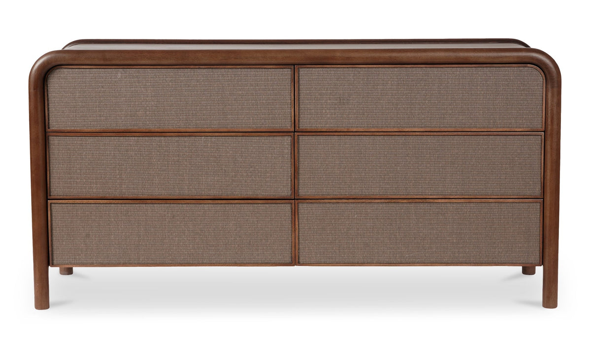 Reiko 6 Drawer Dresser Warm Brown
