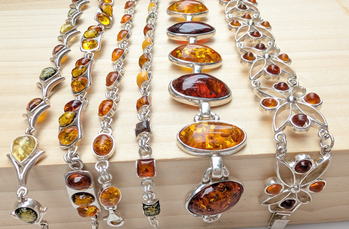 Helia’s Tears Bracelet | Sterling Silver Baltic Amber Bracelet | Tears of the Sun