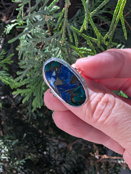 Tectonic Ring | One of a Kind | Argentium Silver | Size 7