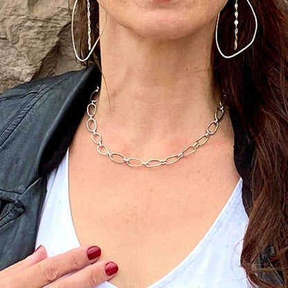 Radiant Linkage Necklace in Sterling Silver