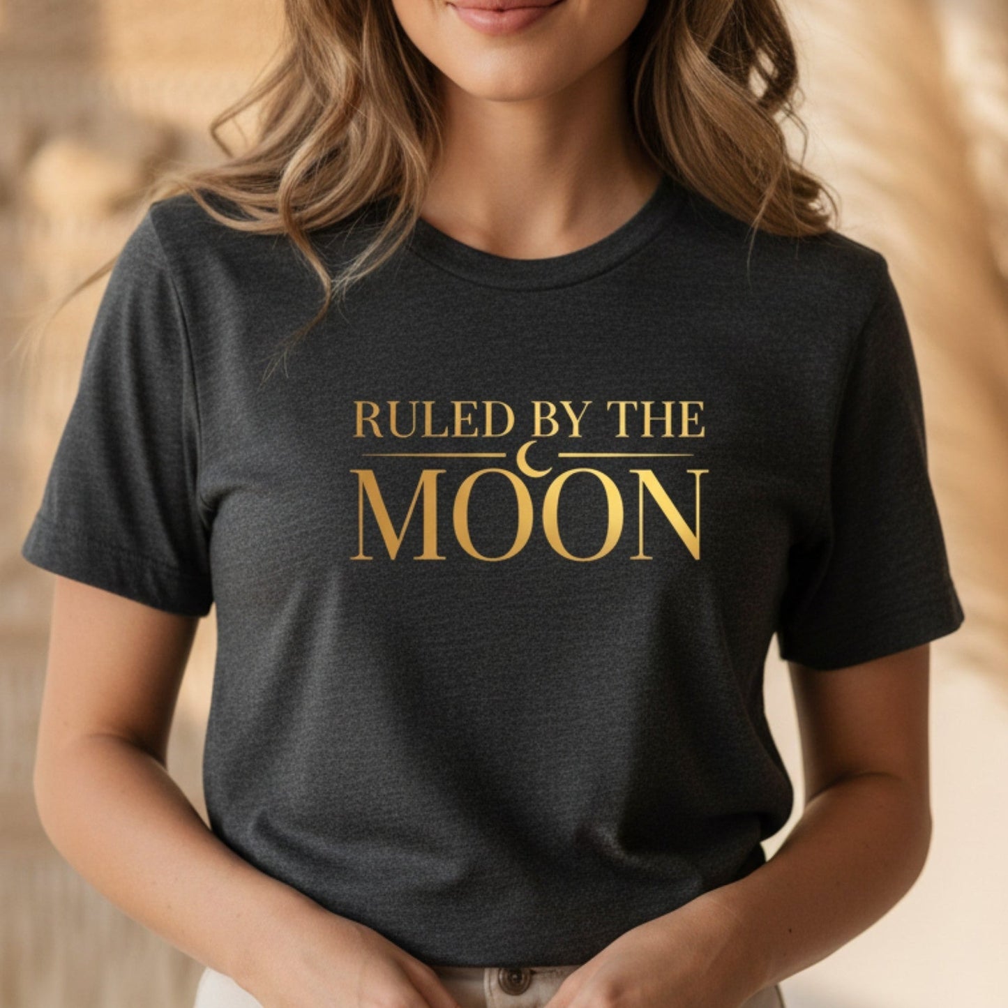 Ruled By The Moon T-Shirt | Celestial Graphic Tee for Women | Moon Lover Gift