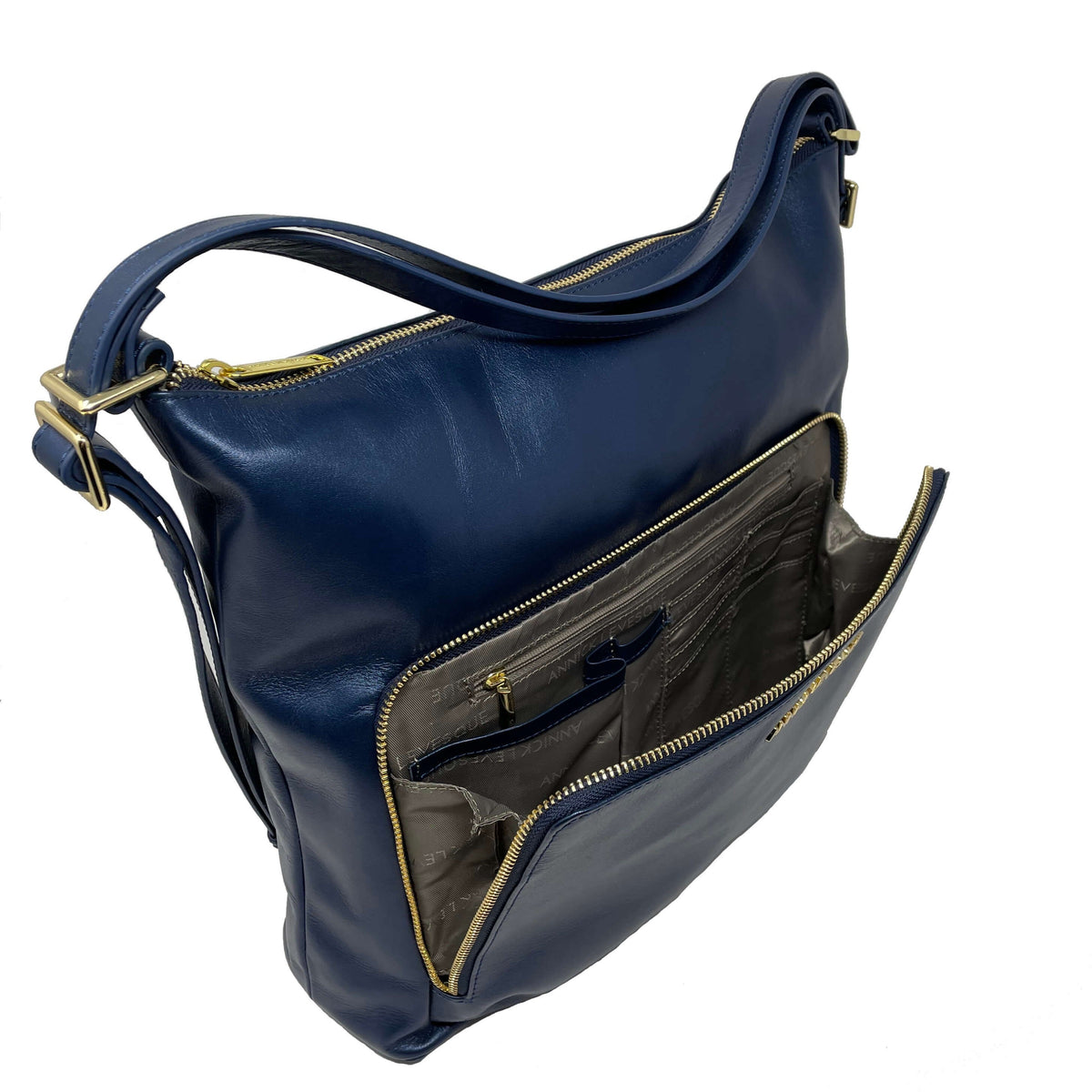 Sac à main en Cuir Transformable Bleu Marine, Alexandra