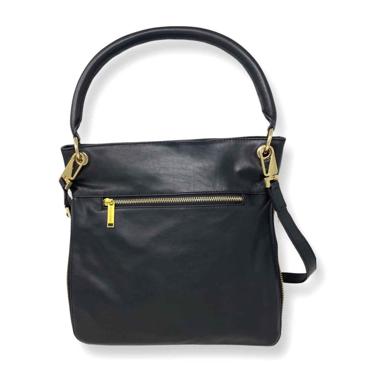 Sac à main en Cuir Véritable Noir, Amélie