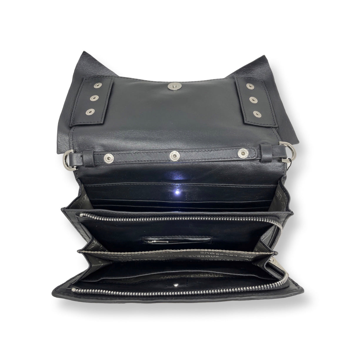 Sac à main en cuir véritable noir avec noeud papillon | Scarlett - PRÉCOMMANDE