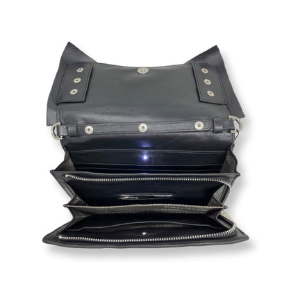 Sac à main en cuir véritable noir avec noeud papillon | Scarlett - PRÉCOMMANDE