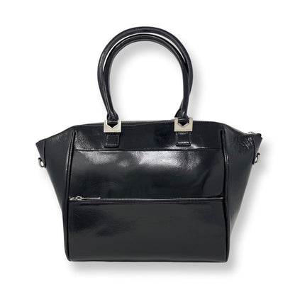 Sac à Main en Cuir Verni Noir Souple | Mona Moyen
