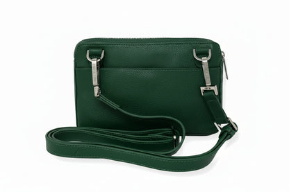 Petit sac bandoulière en Cuir Véritable Dark Green, Annie