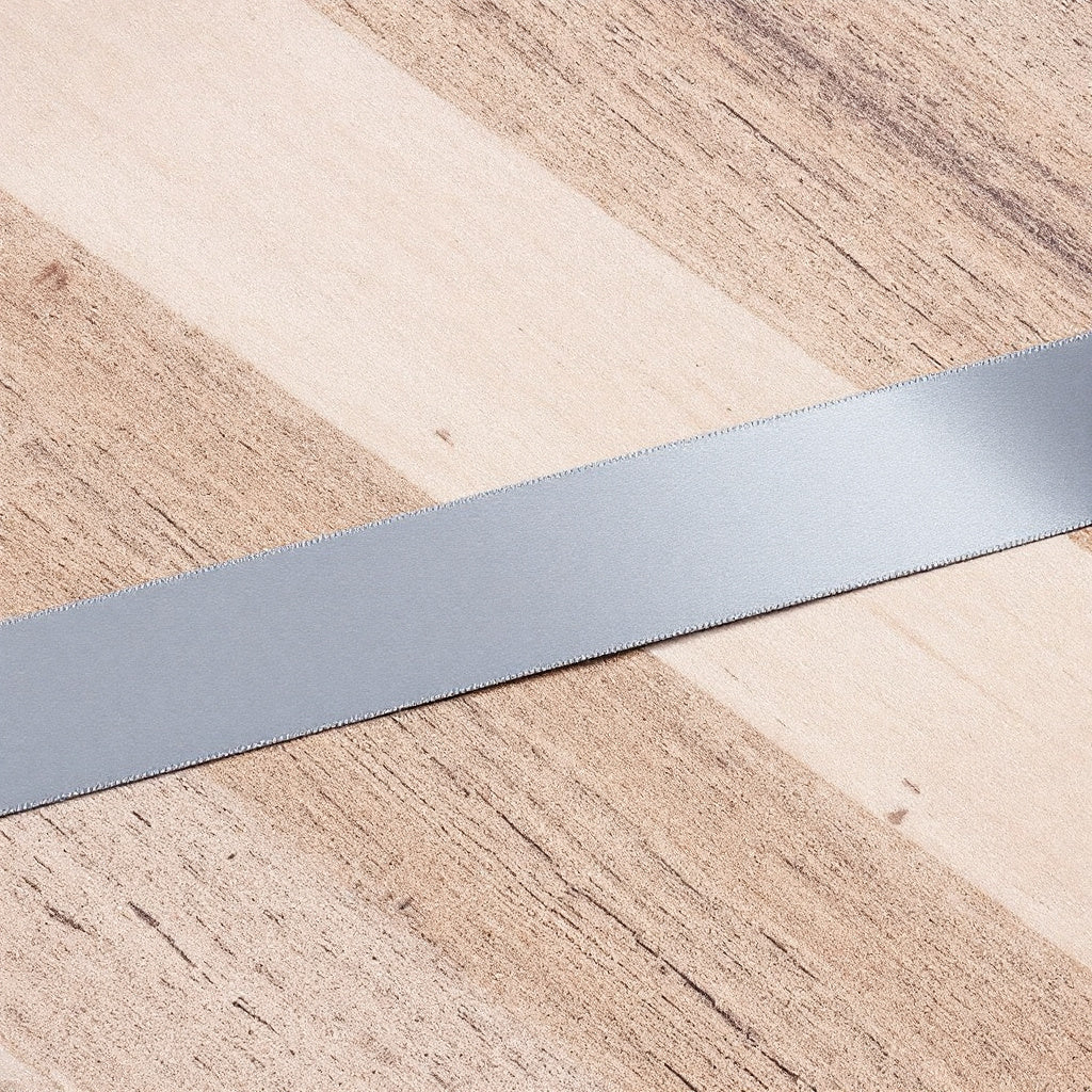 Satin Ribbon Double Face-Metal Grey #017- 3.8 cm Wide