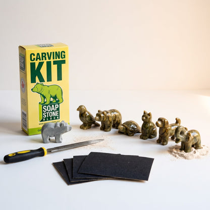 Soapstone Carving Kit - Make 3D Art 🦉🐢🐈 Choose Your Animal
