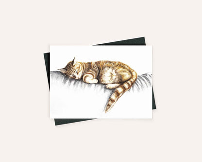 Sleeping Cat - Greeting Card