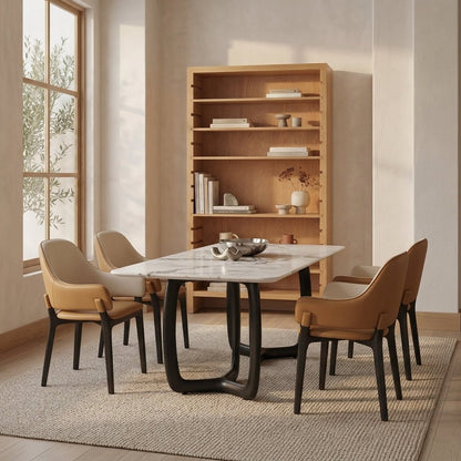 Smoky Black Ash Wood Dining Set with 4 or 6 Chairs