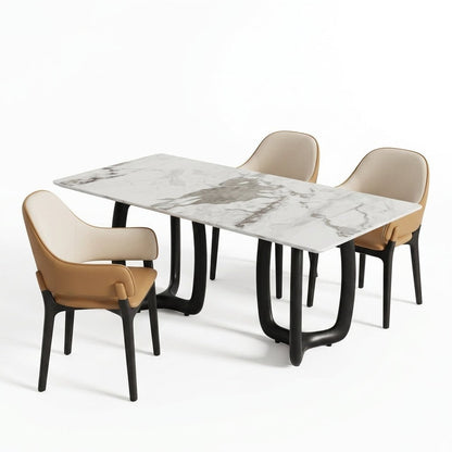 Smoky Black Ash Wood Dining Set with 4 or 6 Chairs
