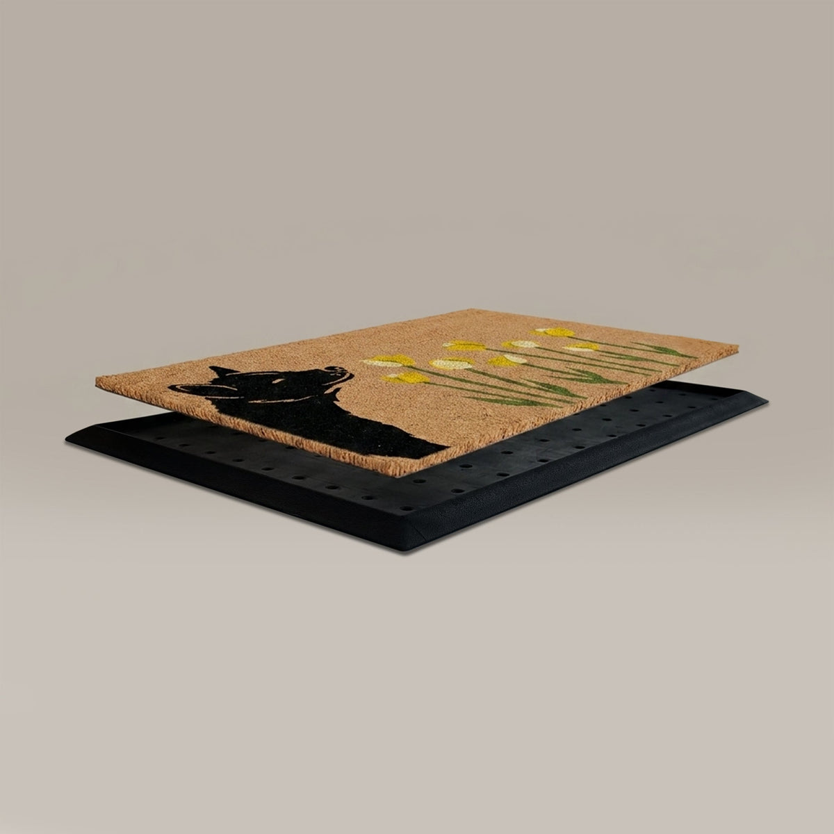 spring dog rectangular doormat set