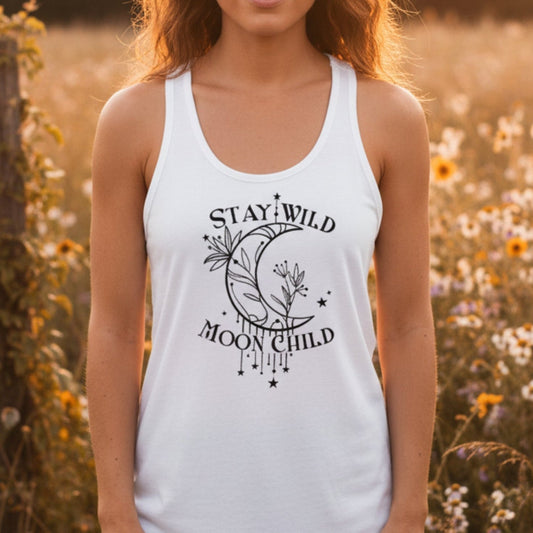 Stay Wild Moon Child Racerback Tank Top