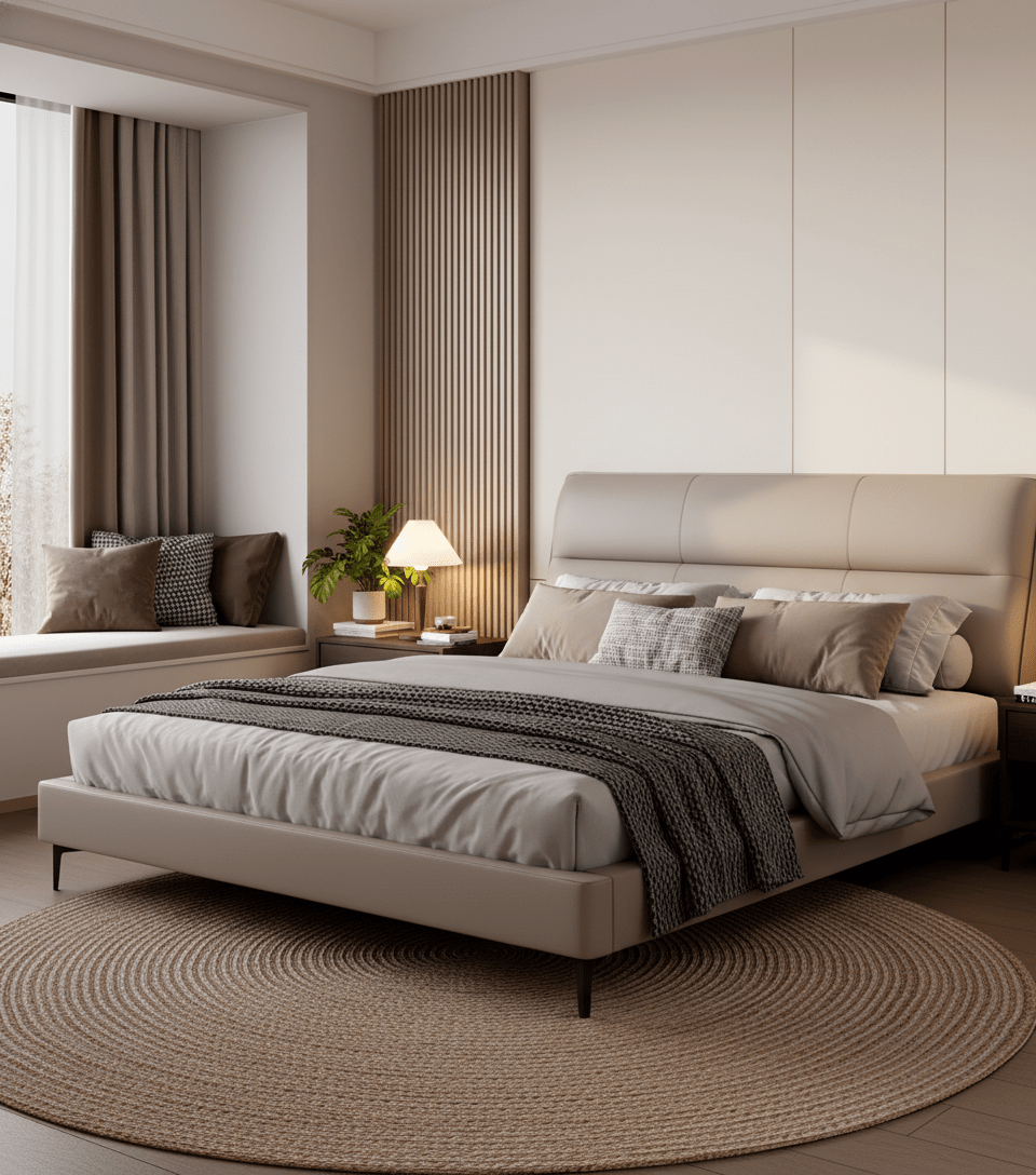 Haven Premium Faux Leather Platform Bed