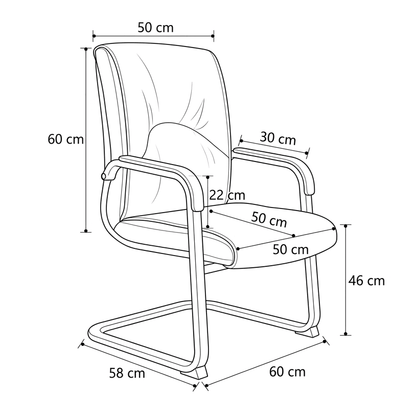 Marrakech Premium Black Leather Visitor Chair