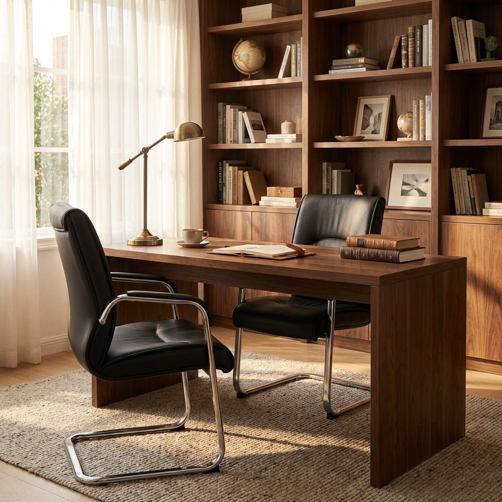Marrakech Premium Black Leather Visitor Chair