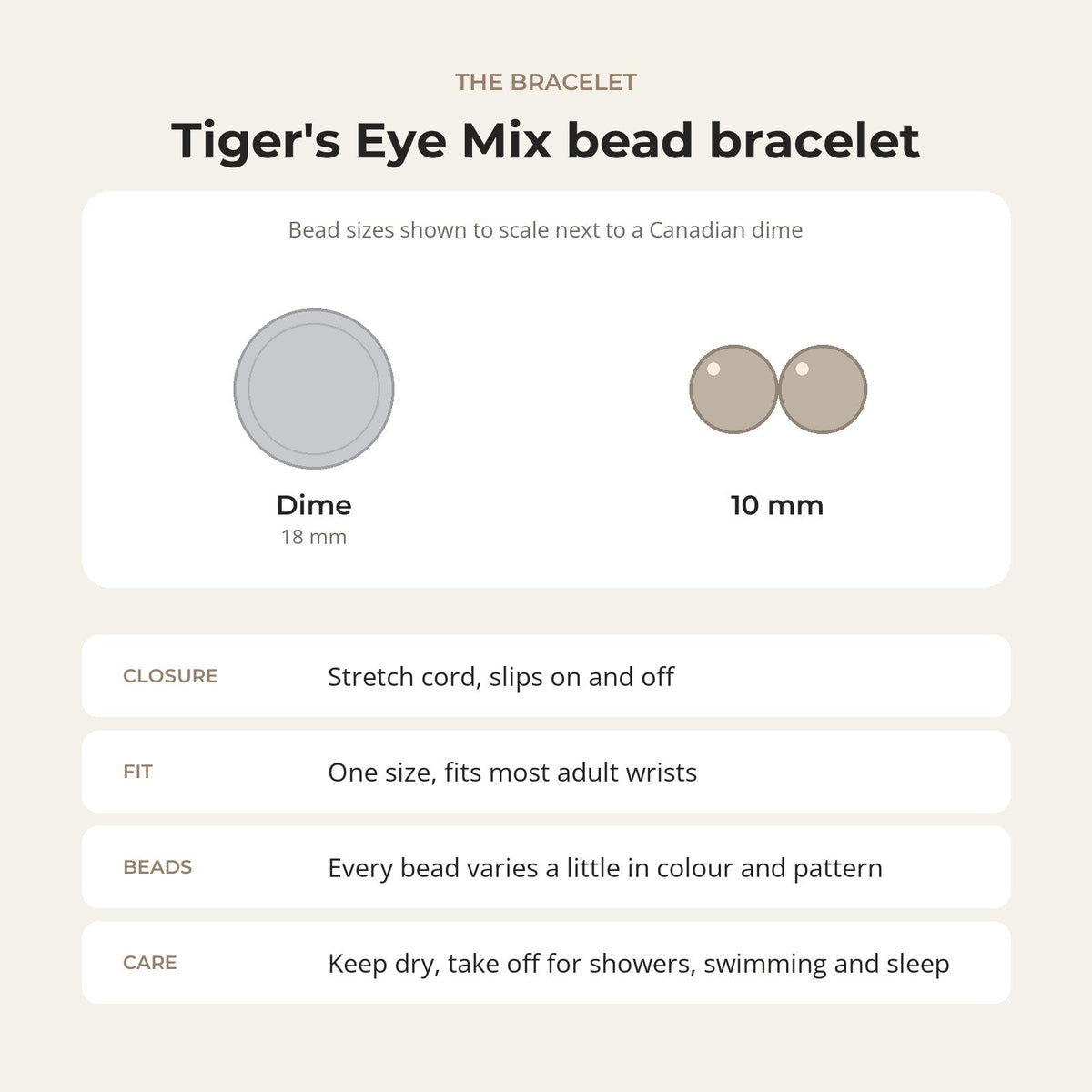 Tiger Eye Mix Round Bracelet - 10mm