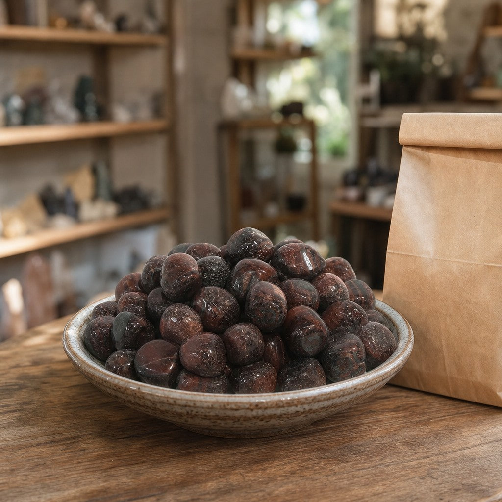 Red Tiger Eye Tumbled Stones - India