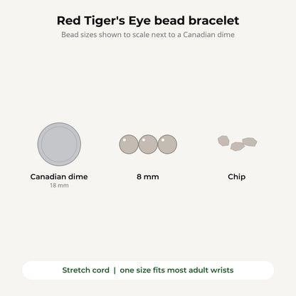 Tiger's Eye Red Bead Bracelet