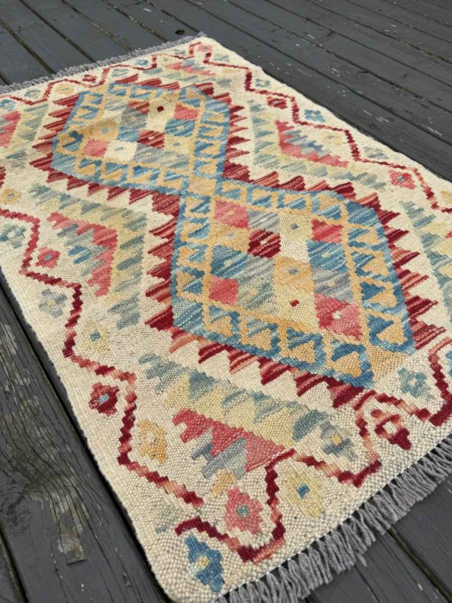 Tiny Afghan Kilim | 2' 1" x 3'