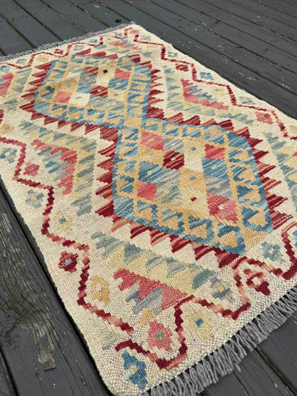 Tiny Afghan Kilim | 2' 1" x 3'