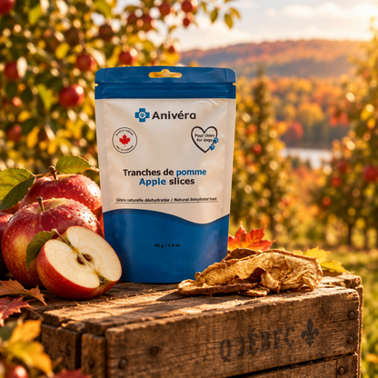 Tranches de pomme séchées pour chien