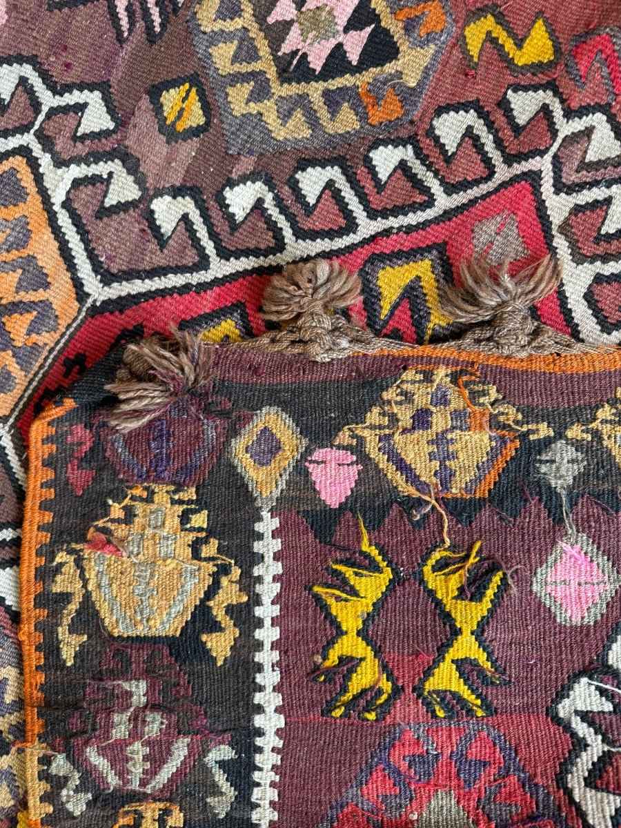 Turkish Kars Kilim Runner Rug | 3' 11" x 8' 10"