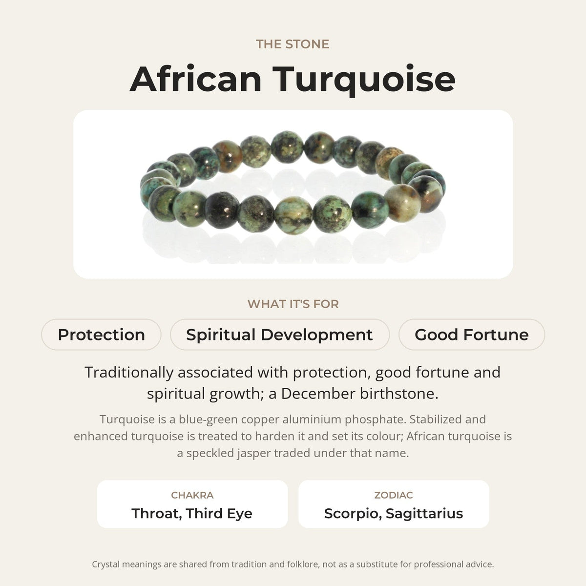 Turquoise African Round Bracelet - 8mm