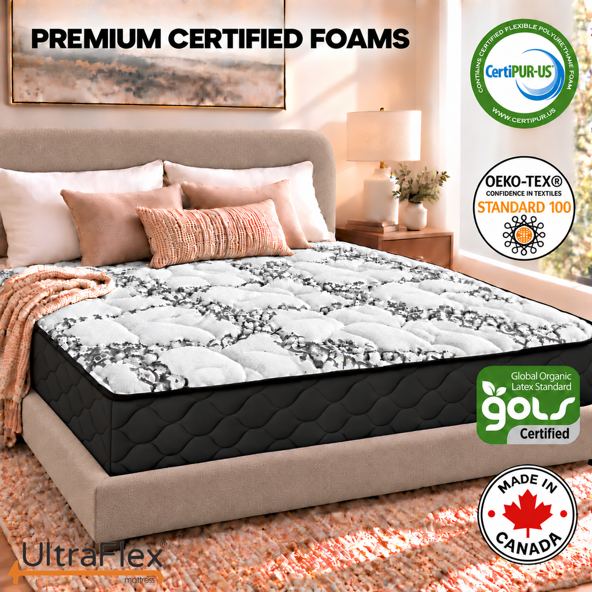 UltraFlex® ESSENCE Gel Memory Foam Mattress with Bio-Based Foam – Made in Canada