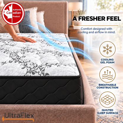 UltraFlex® ESSENCE Gel Memory Foam Mattress with Bio-Based Foam – Made in Canada