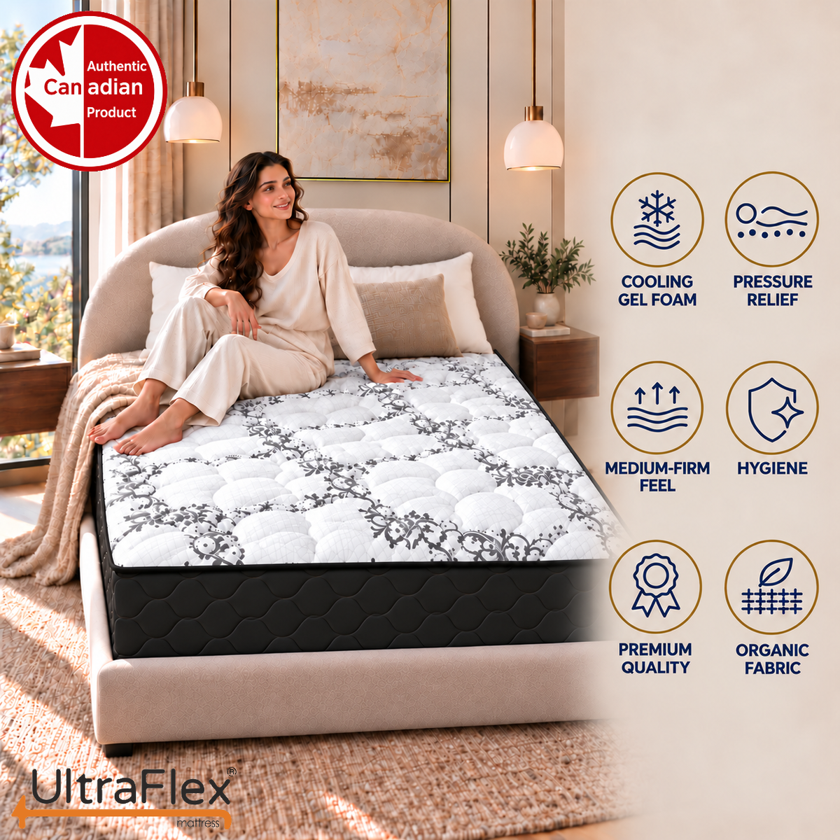 UltraFlex® ESSENCE Gel Memory Foam Mattress with Bio-Based Foam – Made in Canada