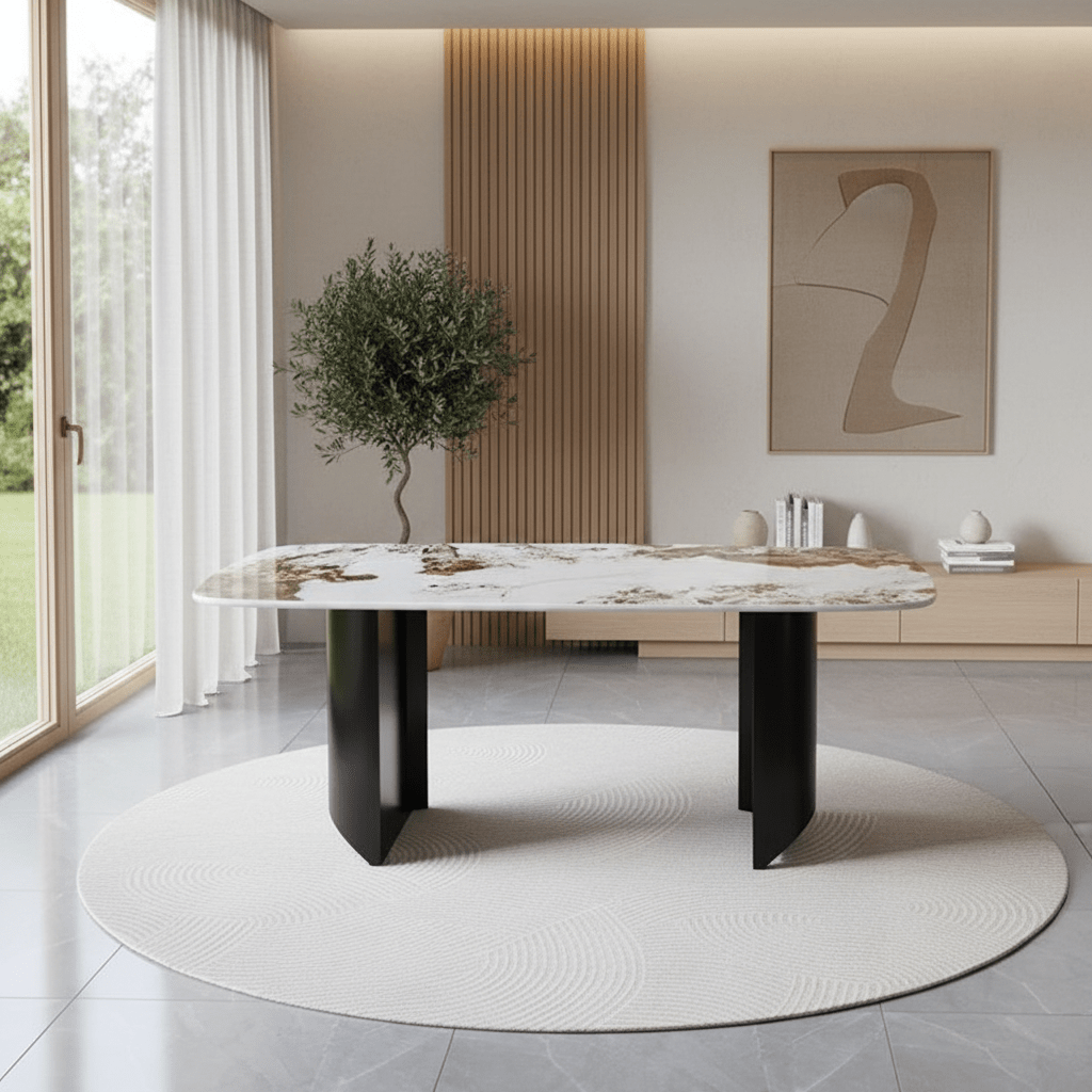 Varna Diamond Stone Dining Table
