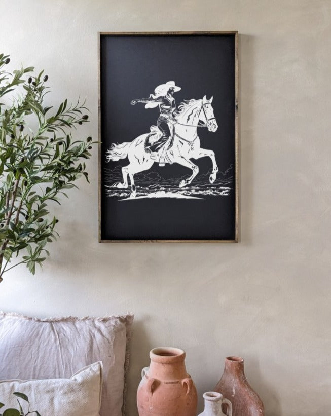 Vintage Cowgirl Wood Sign - AURABAGS SHOP