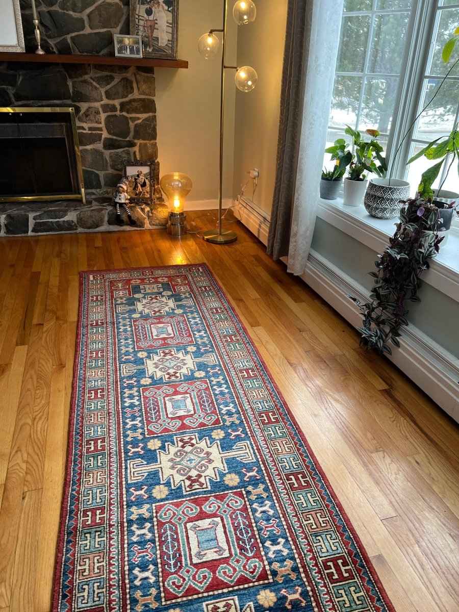Vintage Kazak Runner | 9' 7" x 2' 9"